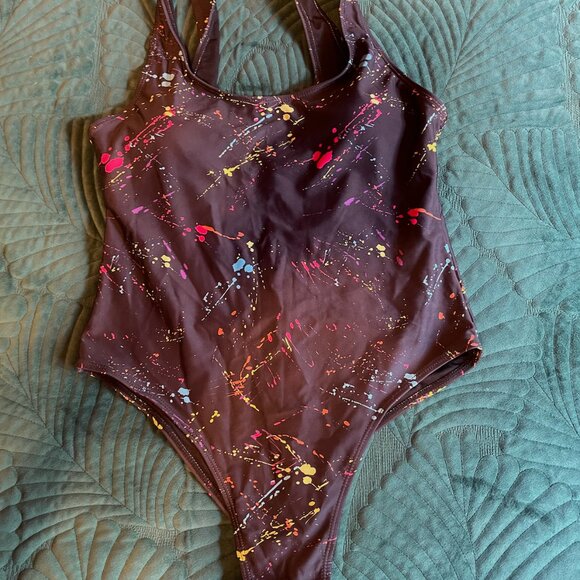 MIAIULIA Women's Retro 80s/90s Inspired High Cut Low Back Padding One Piece L - Picture 2 of 9